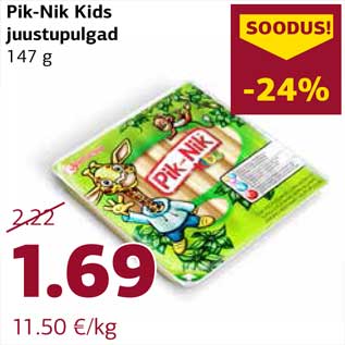 Allahindlus - Pik-Nik Kids juustupulgad