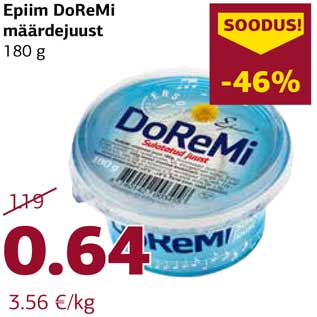 Allahindlus - Epiim DoReMi määrdejuust 180 g