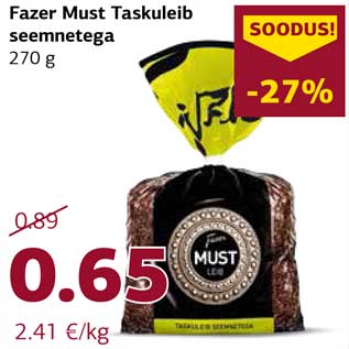 Allahindlus - Fazer Must Taskuleib seemnetega 270 g