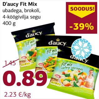 Allahindlus - D’aucy Fit Mix ubadega, brokoli, 4-köögivilja segu 400 g