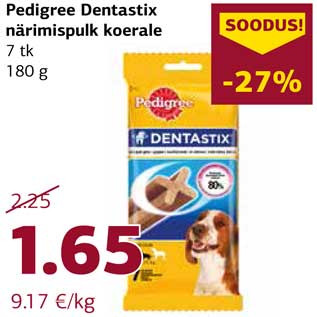 Allahindlus - Pedigree Dentastix närimispulk koerale 7 tk 180 g