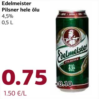 Allahindlus - Edelmeister Pilsner hele õlu 4,5% 0,5 L