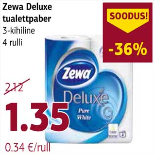 Allahindlus - Zewa Deluxe tualettpaber 3-kihiline 4 rulli