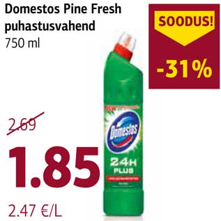 Allahindlus - Domestos Pine Fresh puhastusvahend 750 ml