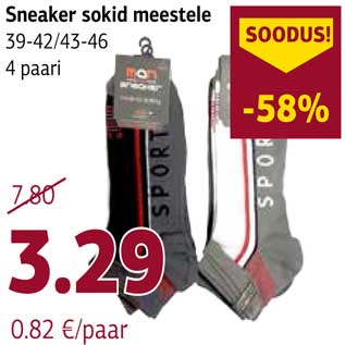 Allahindlus - Sneaker sokid meestele