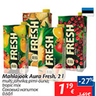 Allahindlus - Mahlajook Aura Fresh, 2 l