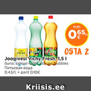 Allahindlus - Joogivesi Vichy Fresh, 1,5 l