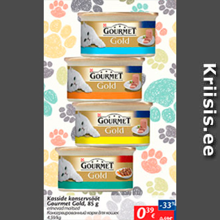 Allahindlus - Kasside konservsööt Gourmet Gold, 85 g