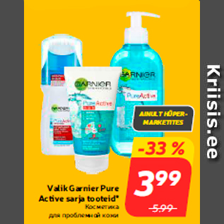 Allahindlus - Valik Garnier Pure Active sarja tooteid*