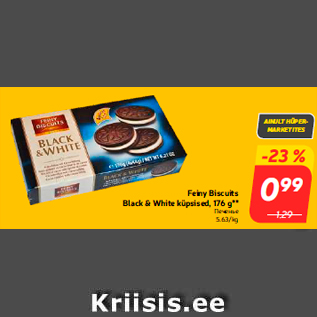 Allahindlus - Feiny Biscuits Black & White küpsised, 176 g**