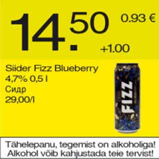 Allahindlus - Siider Fizz Blueberry