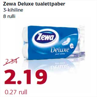 Allahindlus - Zewa Deluxe tualettpaber 3-kihiline 8 rulli