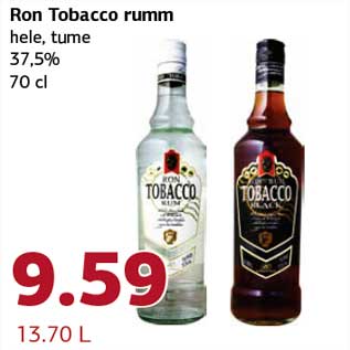 Allahindlus - Ron Tobacco rumm hele, tume 37,5% 70 cl