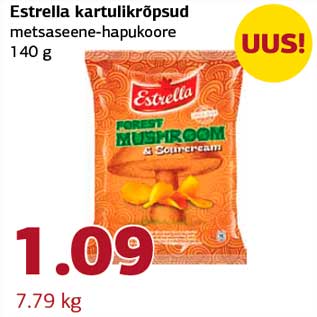 Allahindlus - Estrella kartulikrõpsud metsaseene-hapukoore 140 g