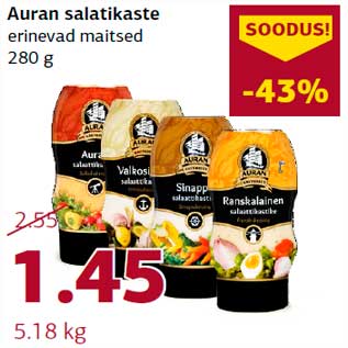 Allahindlus - Auran salatikaste erinevad maitsed 280 g