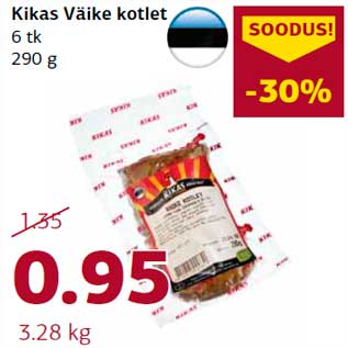 Allahindlus - Kikas Väike kotlet 6 tk 290 g