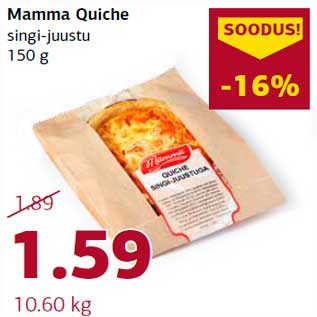 Allahindlus - Mamma Quiche singi-juustu 150 g