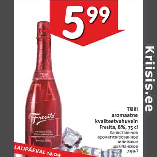 Allahindlus - Tšiili aromaatne kvaliteetvahuvein Fresita, 8%, 75 c