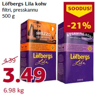 Allahindlus - Löfbergs Lila kohv