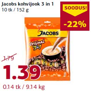 Allahindlus - Jacobs kohvijook 3 in 1