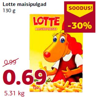 Allahindlus - Lotte maisipulgad 130 g