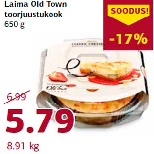 Allahindlus - Laima Old Town toorjuustukook 650 g