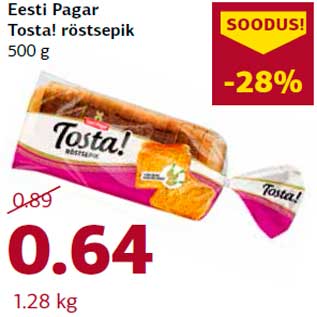 Allahindlus - Eesti Pagar Tosta! röstsepik 500 g