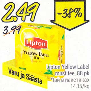 Allahindlus - Lipton Yellow Label must tee, 88 pk