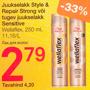 Allahindlus - Juukselakk Style & Repair Strong või tugev juukselakk Sensitive