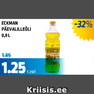 Allahindlus - ECKMAN PÄEVALILLEÕLI 0,9 L