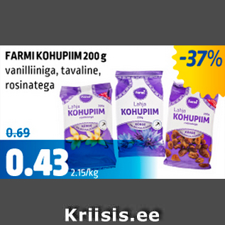 Allahindlus - FARMI KOHUPIIM 200 g