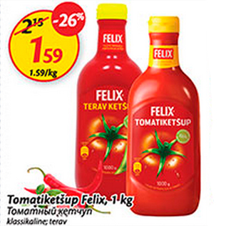 Allahindlus - Tomatiketšup Felix, 1 kg