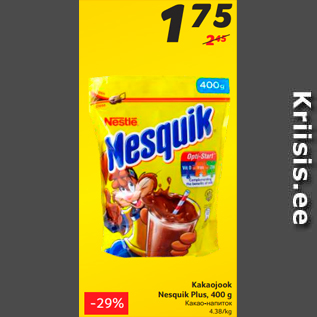 Allahindlus - Kakaojook Nesquik Plus, 400 g