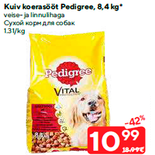 Allahindlus - Kuiv koerasööt Pedigree, 8,4 kg*