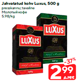 Allahindlus - Jahvatatud kohv Luxus, 500 g