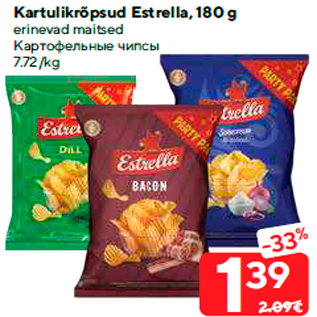 Allahindlus - Kartulikrõpsud Estrella, 180 g