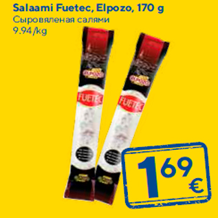 Allahindlus - Salaami Fuetec, Elpozo, 170 g