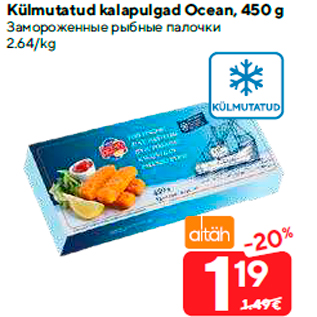 Allahindlus - Külmutatud kalapulgad Ocean, 450 g