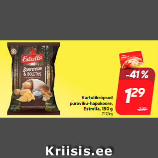 Allahindlus - Kartulikrõpsud puraviku-hapukoore, Estrella, 180 g