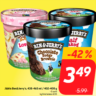 Allahindlus - Jäätis Ben&Jerry