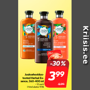 Allahindlus - Juuksehooldustooted Herbal Essence, 360-400 ml