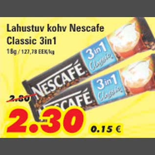 Allahindlus - Lahustuv kohv Nescafe Classic