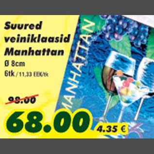 Allahindlus - Suured veiniklaasid Manhattan