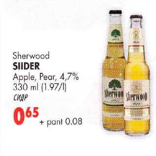 Allahindlus - Sherwood SIIDER Aррlе, Pear, 4,7% 330 ml