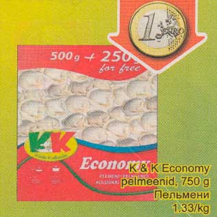 Allahindlus - К & К Есоnоmу pelmeenid, 750 g