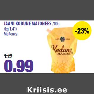 Allahindlus - JAANI KODUNE MAJONEES 700g