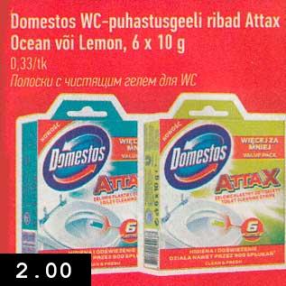 Allahindlus - Domestos WC-puhastusgeeli ribad Attax Ocean või Lemon