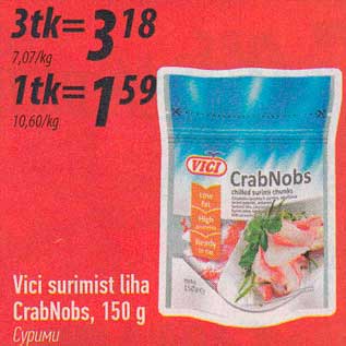 Allahindlus - Vici surimist liha CrabNord, 150 g