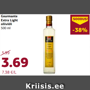 Allahindlus - Gourmante Extra Light oliiviõli 500 ml