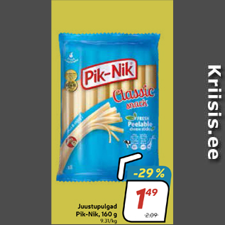 Allahindlus - Juustupulgad Pik-Nik, 160 g